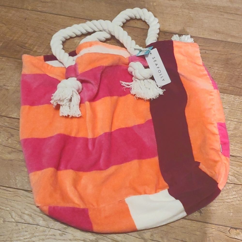 Seafolly Australia Color Block Terry Tote Bag